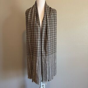 NWT Unisex Bagmati Houndstooth Scarf 100% Sheep Wool Handmade Nepal 14x77